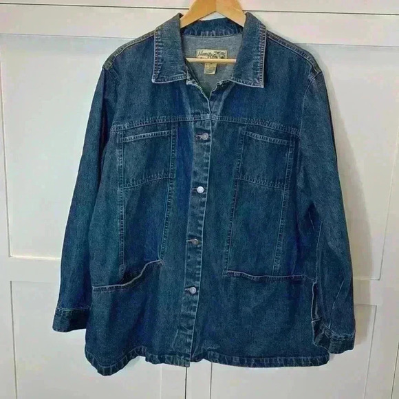 Jackets & Blazers - Havana Jacks cafe Dark Blue Jean Jacket Sz: 2X